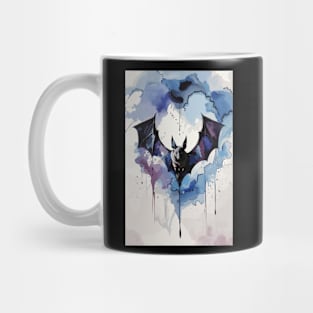 Blue Black Bat In Flight Mode Mug